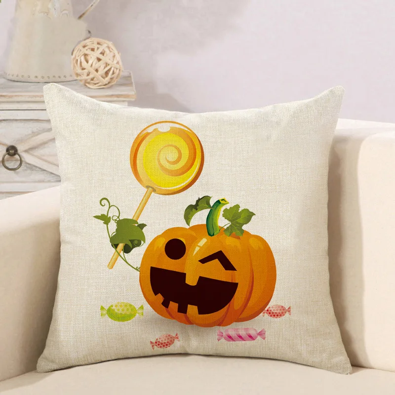 LDAJMW2018 New Halloween Pumpkin Pillowcase Digital Printing Linen Cotton Sleeping Lunch Break Room45X45cm | Дом и сад