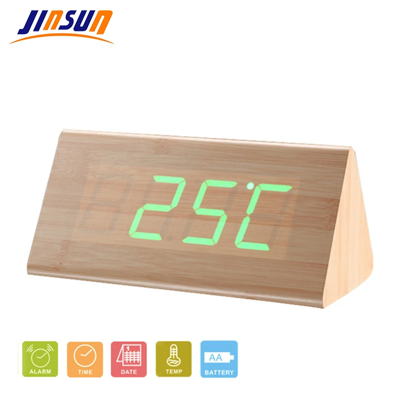 JINSUN светодиодный цифровой будильник большой дисплей электронные настольные