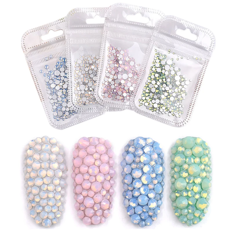 1 упаковка разноцветные Украшения для дизайна ногтей с опаловым кристаллом (SS4-SS20)