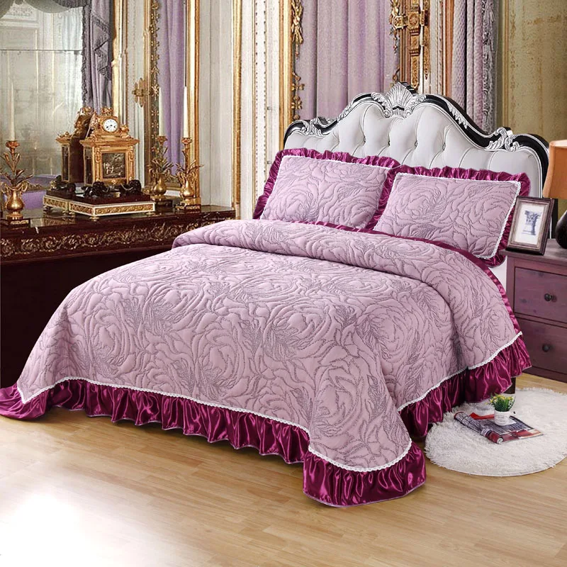 -YX-6 Comfortable high-grade cotton bedding quilted bed cover double bed pastoral European printing bedspread+Pillowcase 3pcs#sw - Цвет: -YX-6