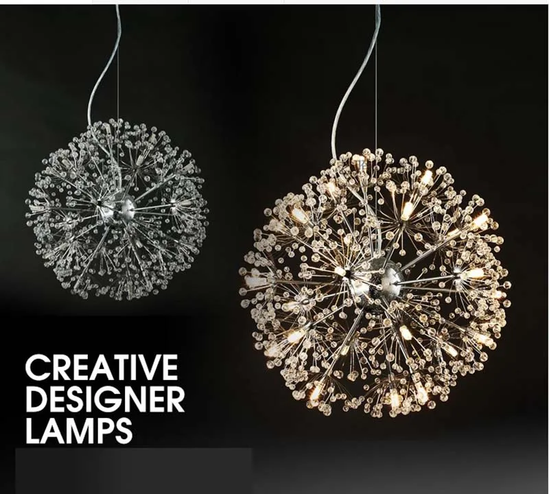 Led хрустальный шар подвесной светильник современный Одуванчик столовая Ресторан