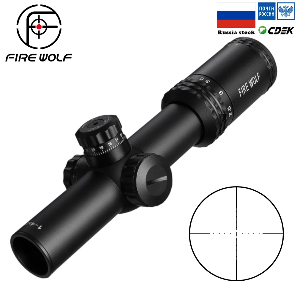FIRE WOLF 1-4X24E оптические Прицелы Охотничьи красные точечные прицелы компактный прицел с подсветкой сетка w/крепления для AR15 AK