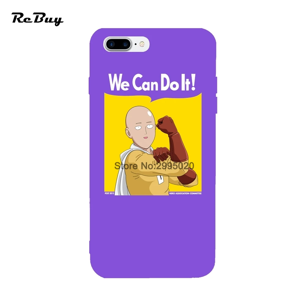 One Punch Man Can Do It Soft TPU Colorful Covers Case For iPhone 6 6S 7 8 Plus X 4.7/5.5 Inch |