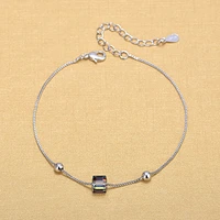 fashion silver color aaa colorful crystal cube bracelets for women wedding jewelry gifts 2022