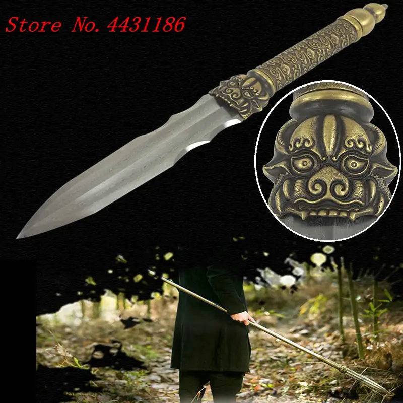 194 см * стальная ручка KungFu длинное копье WuShu Spear дамасский меч стальной острый