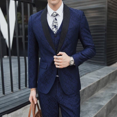 Мужские свадебные костюмы 2019 мужской костюм с жилетом и брюками 3 предмета