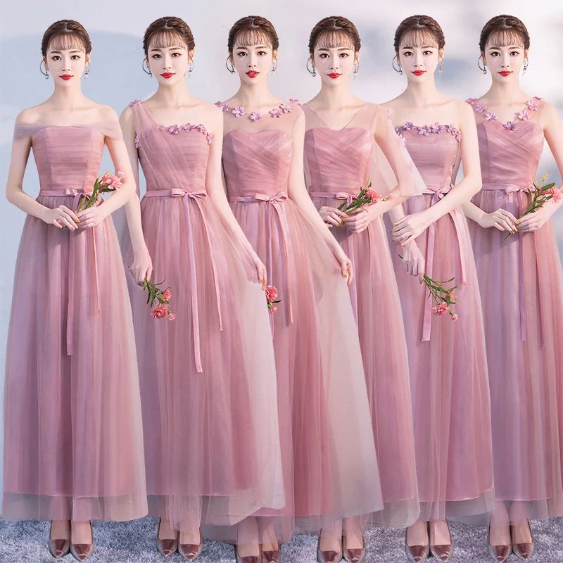 Vestido Azul Марино Золотое платье подружки невесты Дамы Свадебные гостей вечерние А