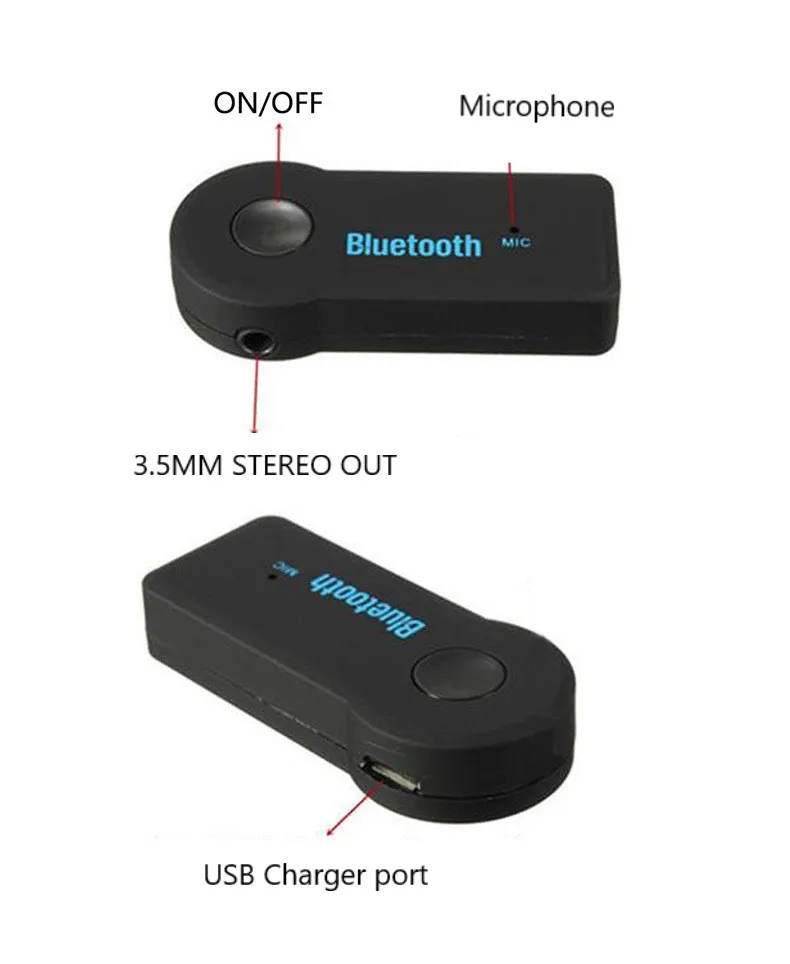 Автомобиль Беспроводной Bluetooth Music Receiver 3,5 мм Bluetooth аудио Динамик адаптер Автомобильный MP3-плеер автомобильные аксессуары зарядное устройство
