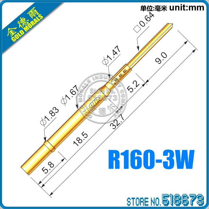 100 шт Φ Пружинные зонды тестовые щупы длина разъема 32 7 мм | Инструменты