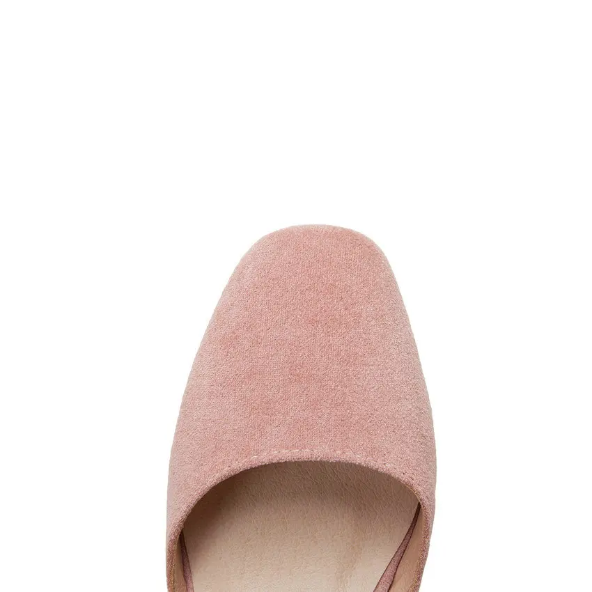 Женские сандалии из флока ESVEVA на среднем каблуке с острым носком для отдыха весну