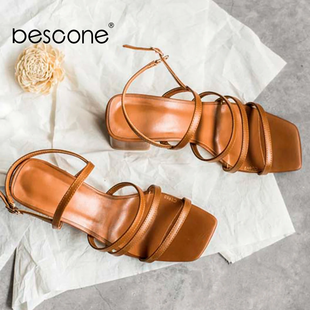 BESCONE/женские Босоножки на каблуке Высококачественная удобная женская обувь в