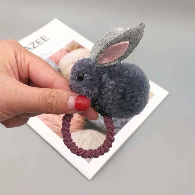 Аксессуары для волос с 3D кроликом; Детские резинки; резинки для волос; женские эластичные резинки для волос; повязка для девочек; украшения для волос; резинки для волос