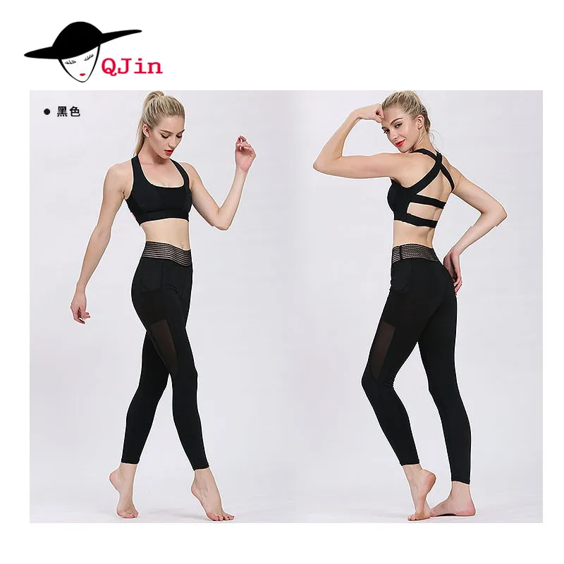 Sexy Mesh Patchwork Yoga Pants Fitness Sports Leggings Capri Women Workout Slim Running Tights Gym Leggins Sport Clothing | Спорт и
