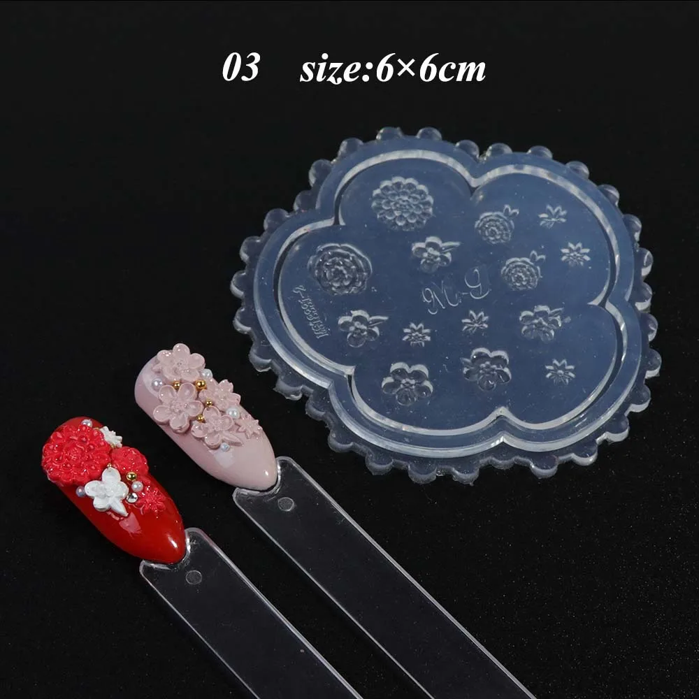 03 1 шт. 3D акриловые формы для ногтей силиконовые украшения для ногтей цветок сакура сердце звезда раковина кристалл DIY маникюрный шаблон инструменты JIA14 - Цвет: 03