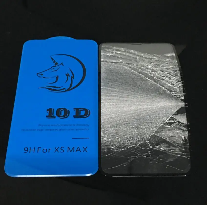 9H твердость против царапин 10D Защита экрана для iPhone XS MAX XR 6 6s 8 8P 7 7P полное покрытие изогнутое закаленное стекло 50 шт. CAMDEMS