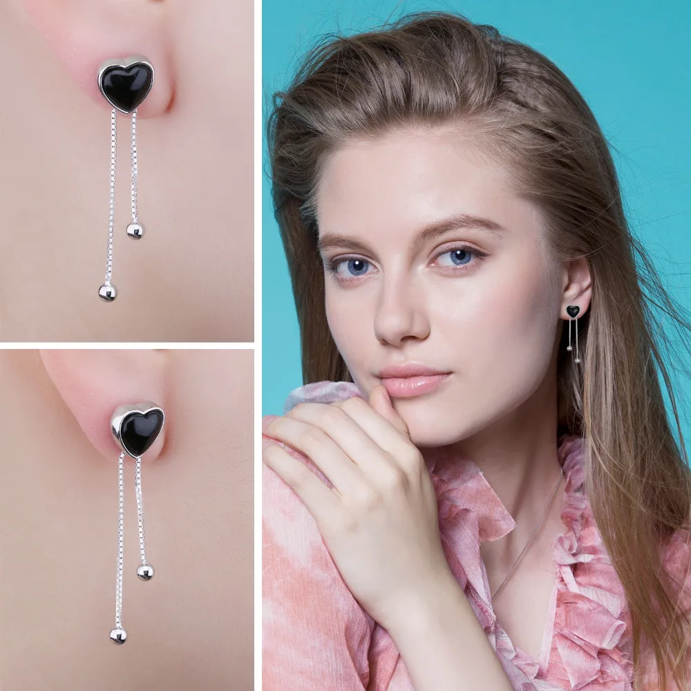 JewelryPalace сердце 0.3ct Подлинная кабошон серьги черный оникс 925 Серебро новый Дизайн