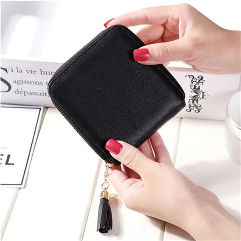 

Fashion Women Tassels Wallet Credit Card Blocking Sleeves Set Protector Safety Shield Holder Purse for Credit Card Pack HandBag
