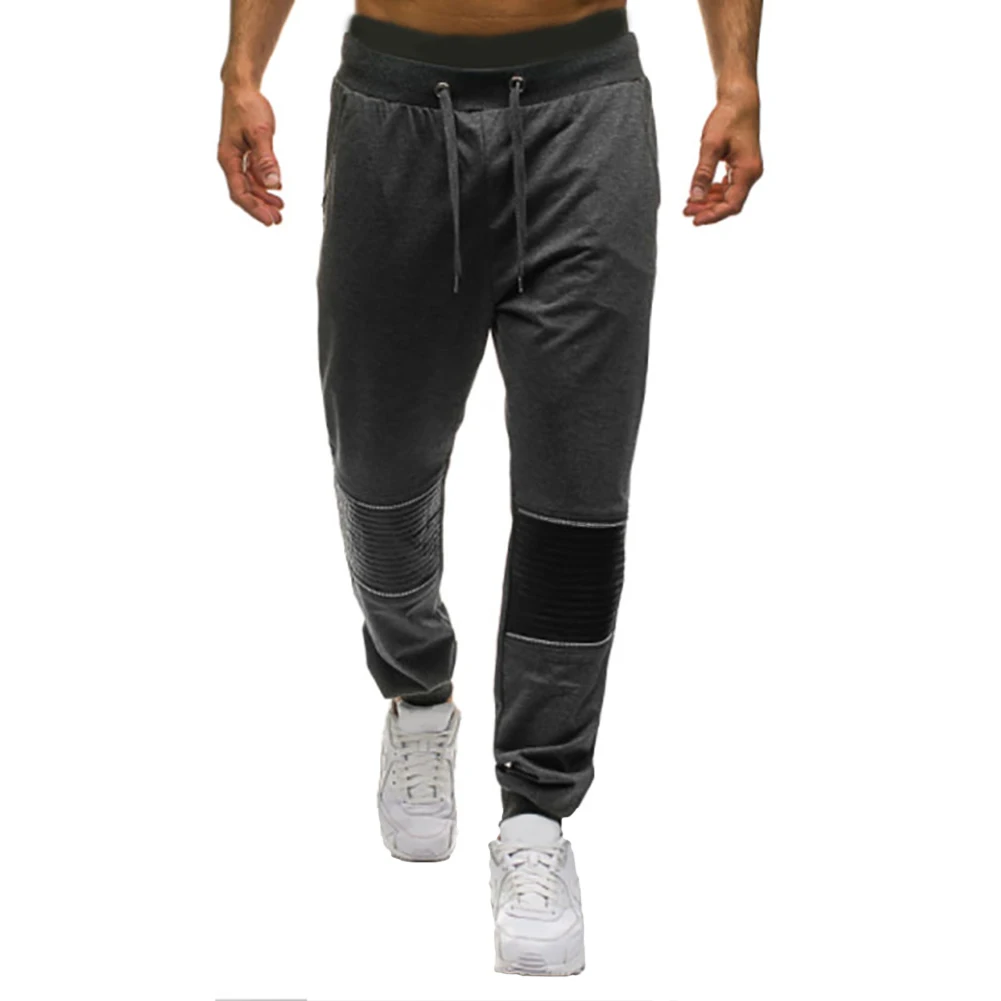 Мужская мода пэчворк Drawstring Pocket спортивные повседневные свободные брюки | одежда