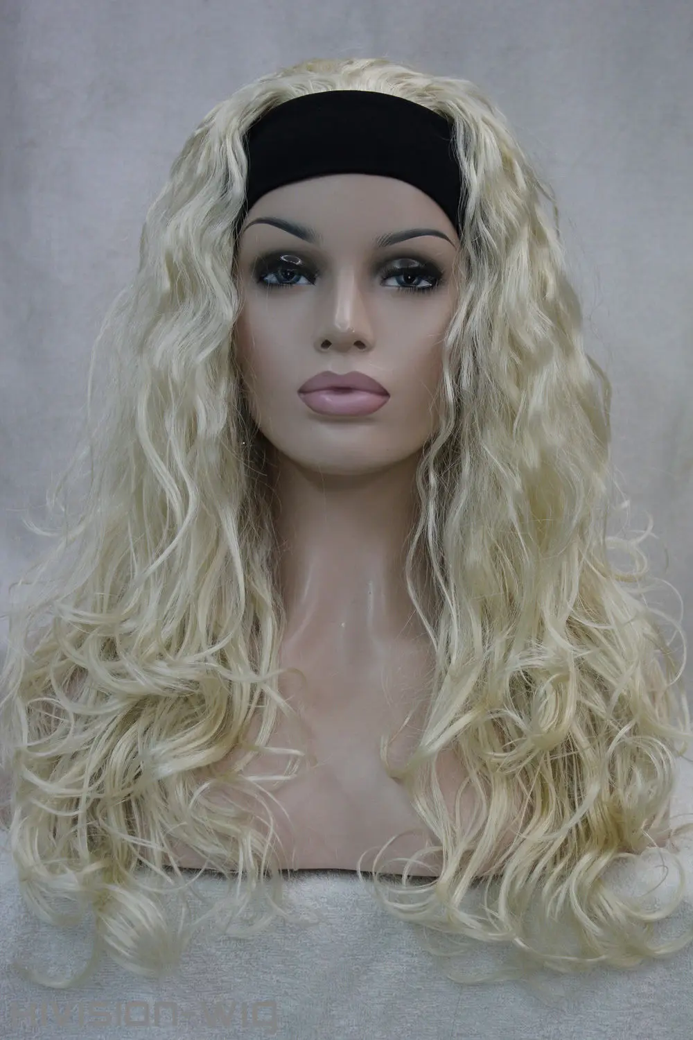 Горячая жаропрочных Партия волос&gt&gt&gt Мода Бледная Блондинка Длинные Вьющиеся