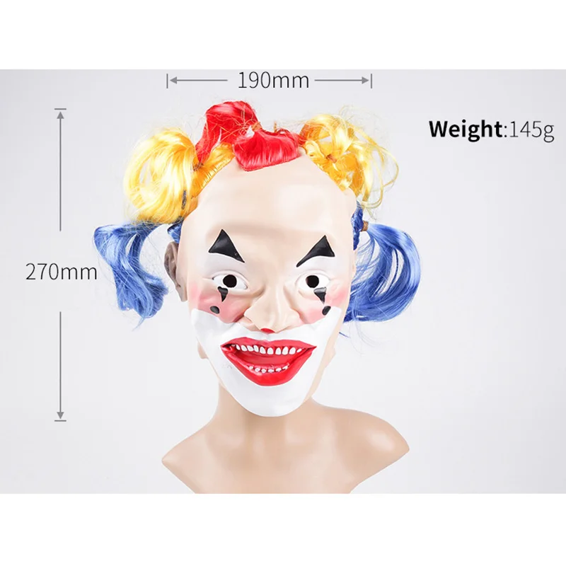 Scary Clown Mask Full Face Red Mouth Cosplay Horror Masquerade Adult Ghost Halloween Props Costumes Fancy Dress Party MJ996 | Дом и сад