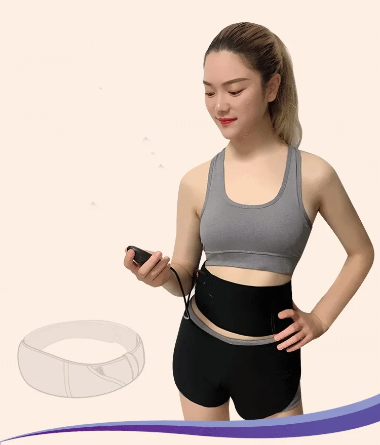 Inteligent Rechargeable Muscle stimulator slimming massage belt  Female EMS abdominal  belt with 7trainning modes ABS belt