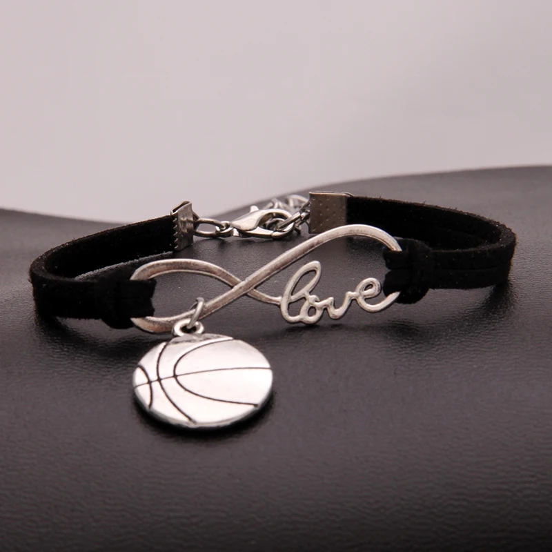(10Pcs/Lot) 15Colors Infinity Love Basketball Bracelet &amp Bangles Charm Braided Leather Bracelets Sports Jewelry For Women Men | Украшения