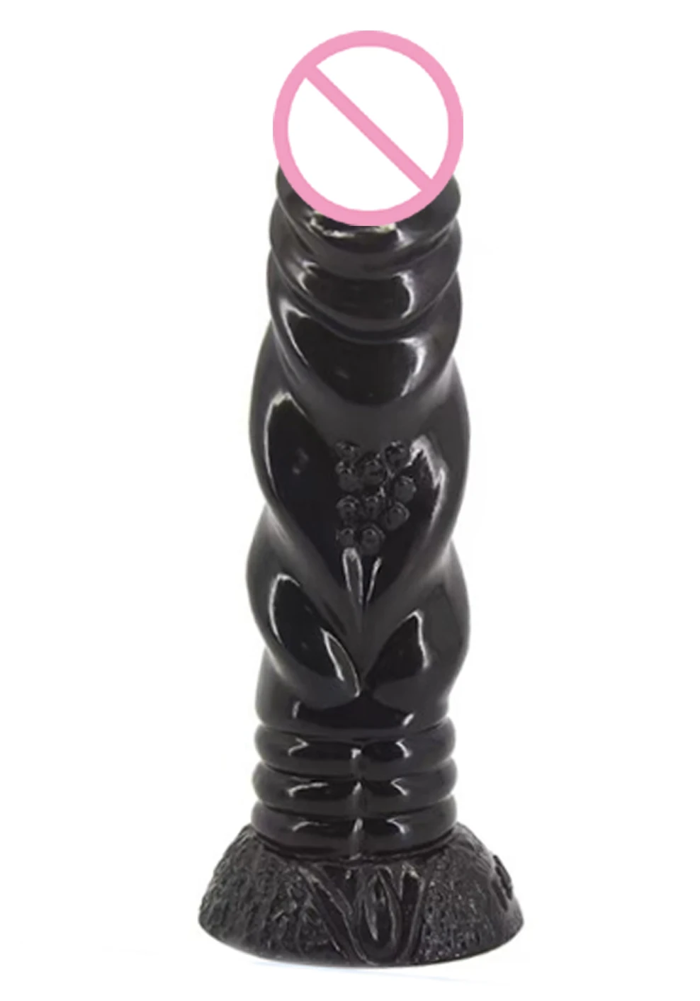 Фаллоимитатор для взрослых FAAK черный пенис с резьбой в виде динозавра стимуляция