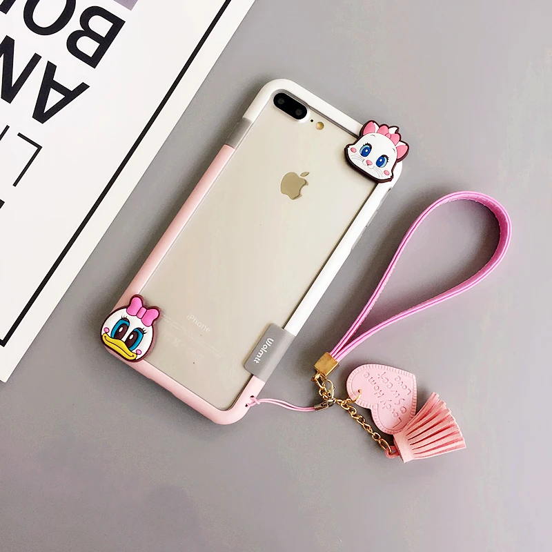 Pink Sam s10 plus/s9 противоударный бампер, милый эластичный, мягкий, силиконовый каркас для samsuang galaxy note 8/note9 для galaxy S8 plus ремешок - Color: Pink