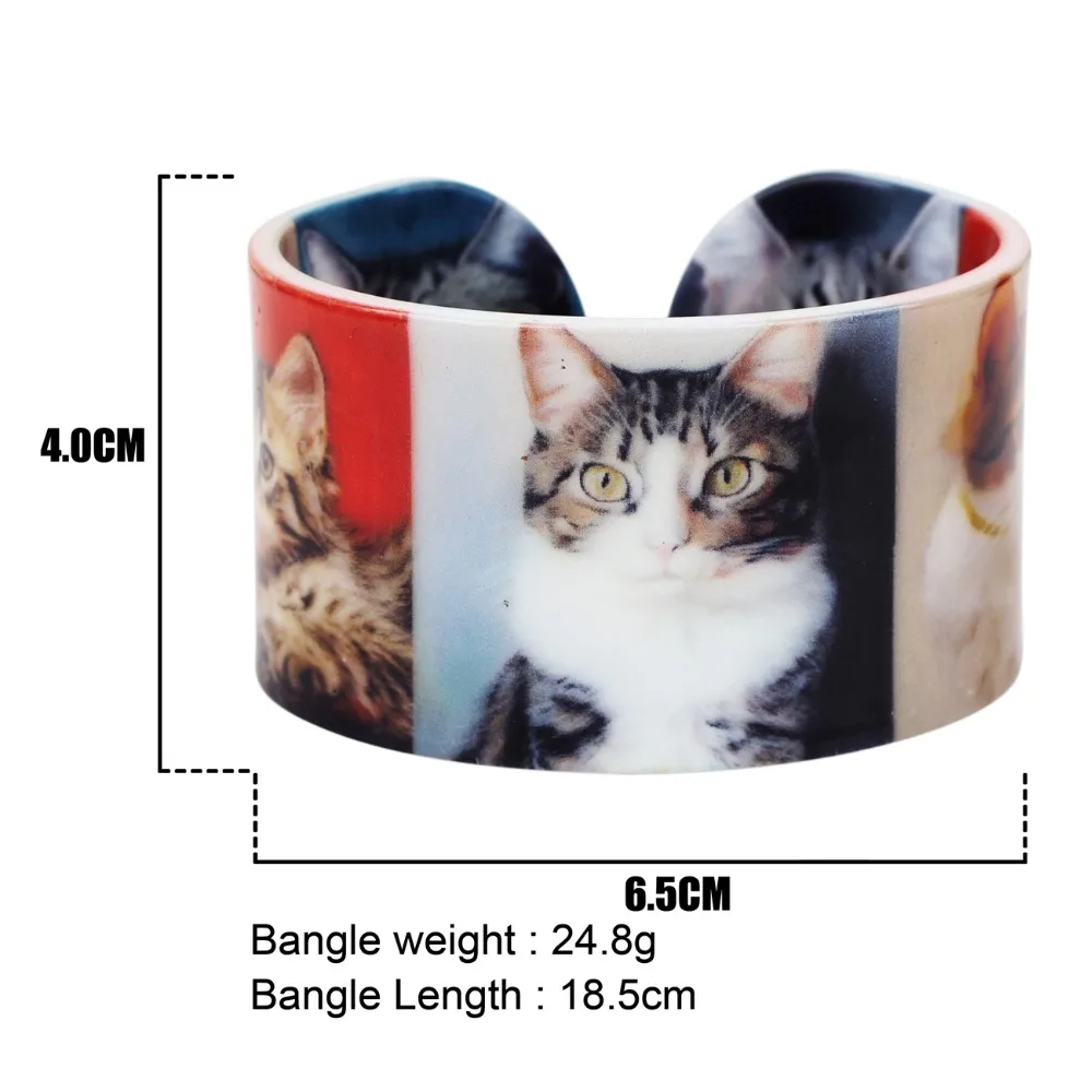 Женский пластиковый браслет с котом котенком Bonsny индийская мода ювелирные