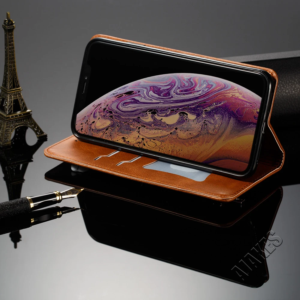 Магнитный Флип кожаный чехол-бумажник для Apple iPhone Xs Max X Xr 8 7 6 6s Plus Folio Cover функция