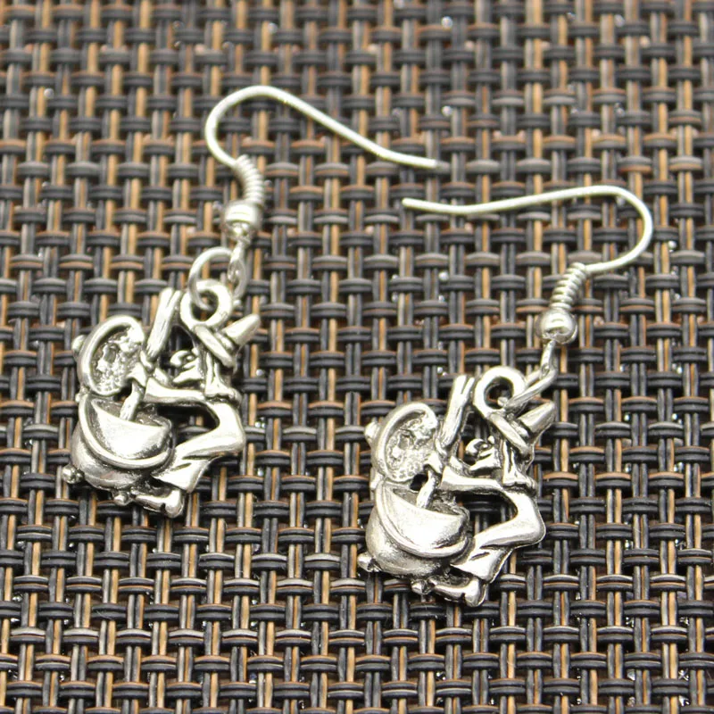 Женские Висячие серьги ведьма на Хэллоуин вечерние ручной работы с хрустальным