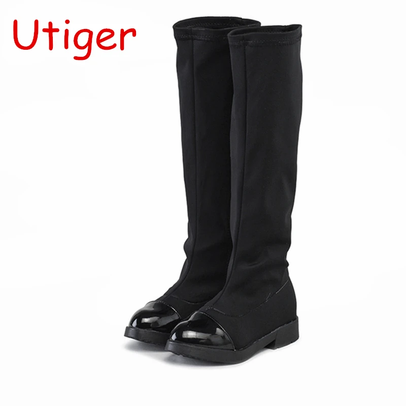 Детские высокие сапоги для девочек обувь принцессы до колена зимние модная