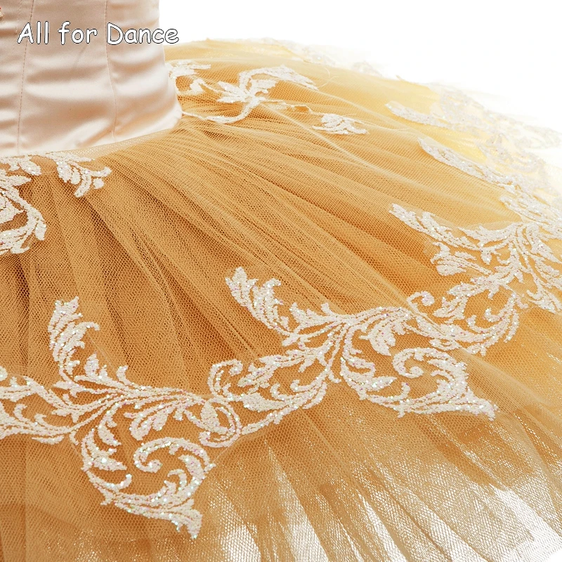 

2017 New Fashion Yellow Gradient Color Ballet Dance Pancake Tutu For Ballerina Competition Dance Show Cosutme Performance Wear