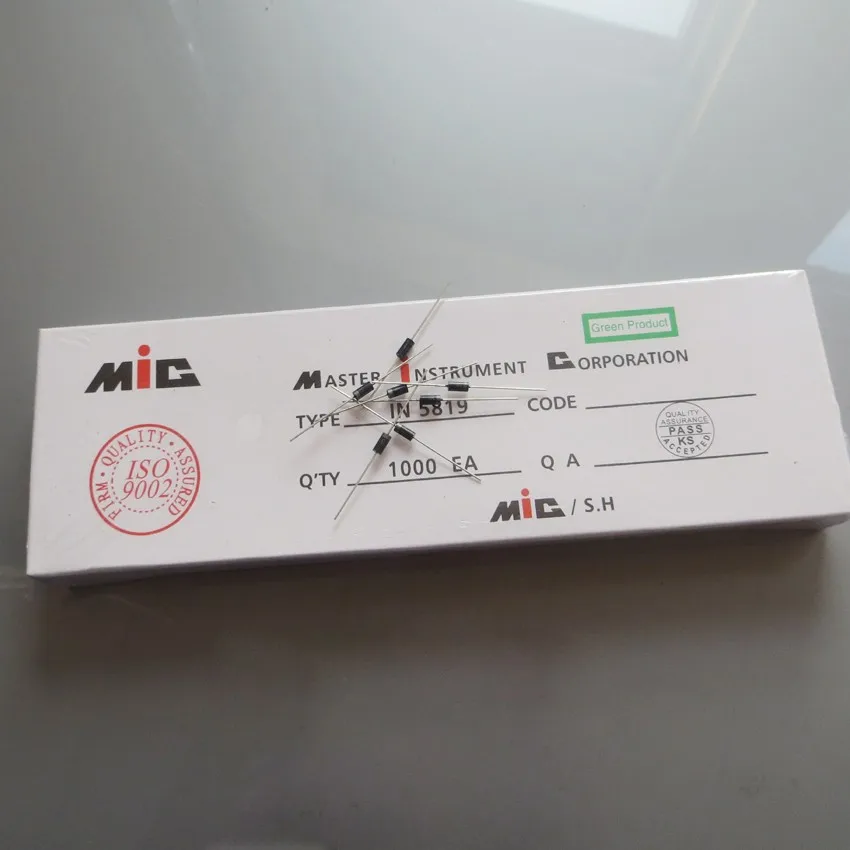 Горячая Распродажа 20 шт. 1N5819 диод 1А 40 в MIC Шоттки барьер диоды 45 мм* 0,6 мм для панель солнечных батарей DIY
