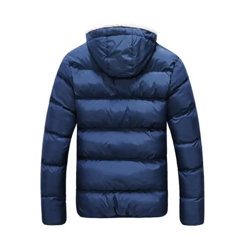 

Winter Men Warm Coats Outwear Jacket Hooded Collar Coat Mens Cotton Warm Down Casual with Zipper Pocket