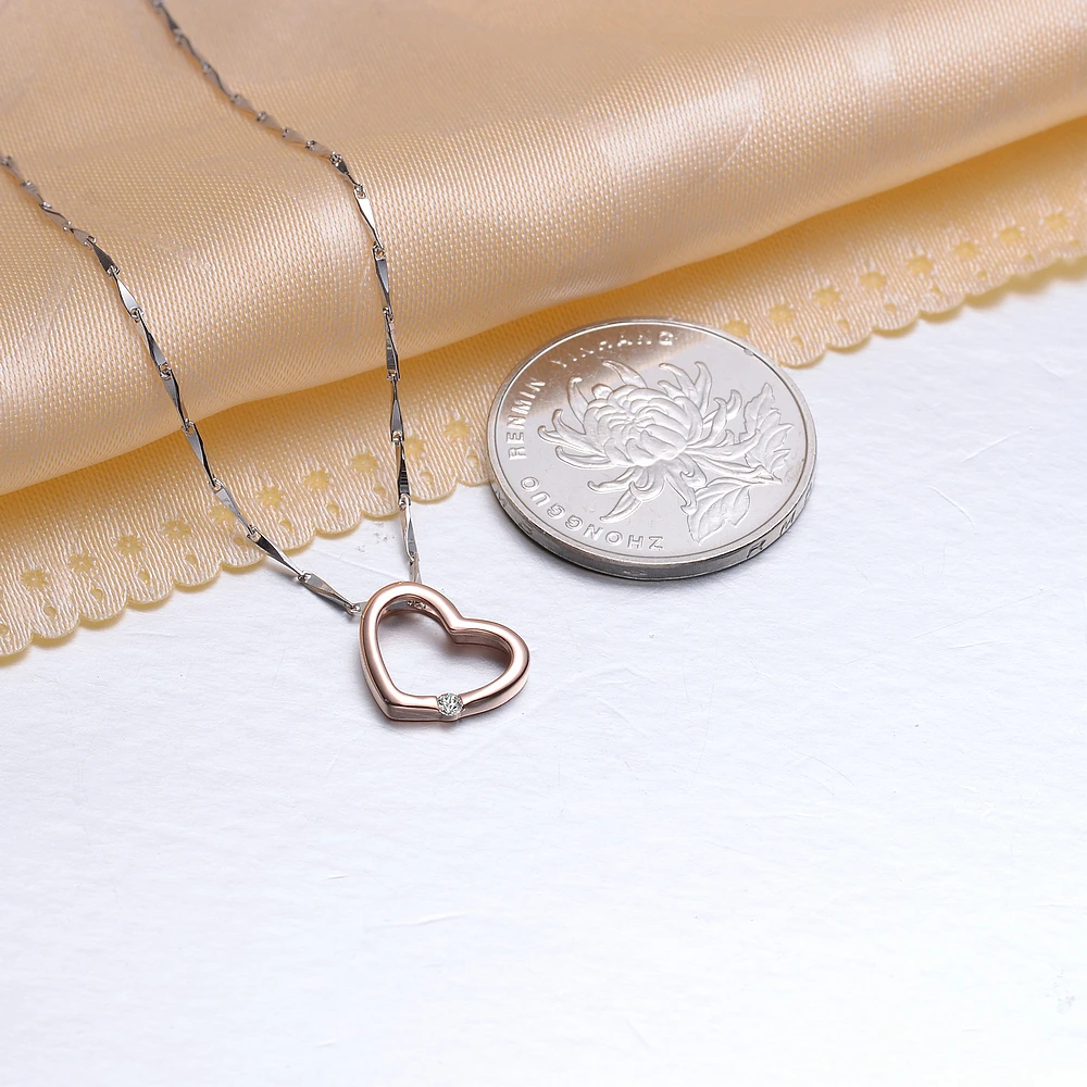 Женская подвеска в виде сердца из твердого золота с бриллиантами 9K|fine jewelry|natural