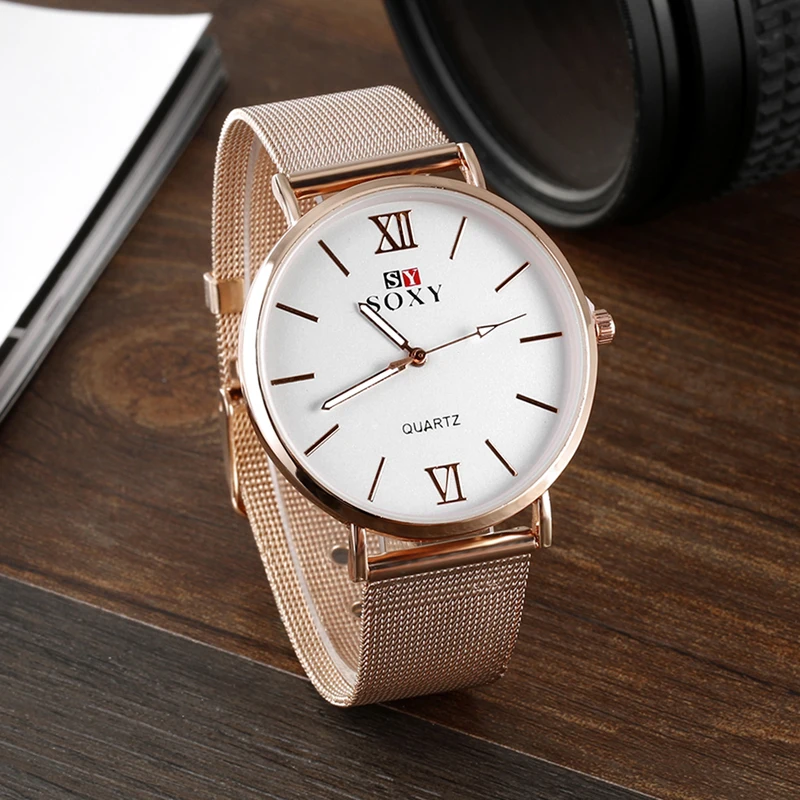 2020 new hot sell brand soxy rose gold wristwatch simple style women quartz watches fashion roman numerals designer ladies watch free global shipping