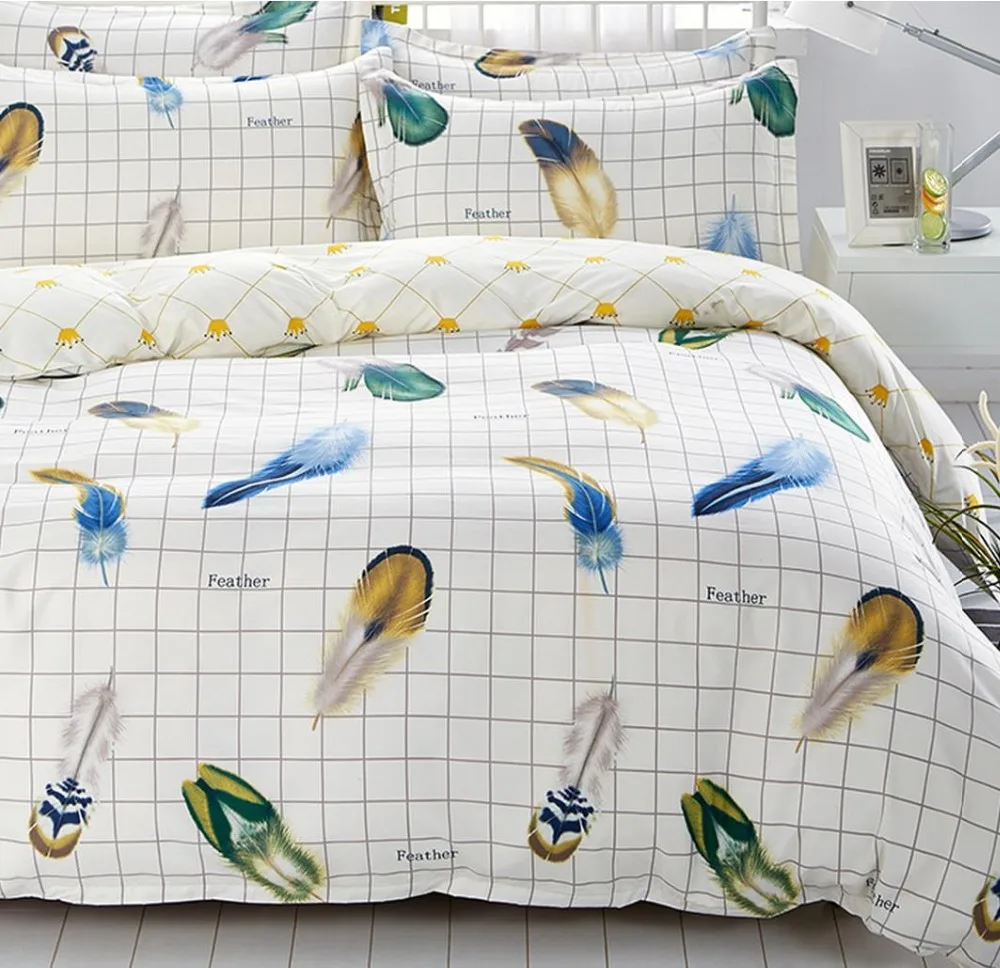 Бесплатная доставка перо 4 шт. 2 постельные принадлежности одеяло покрыты раза