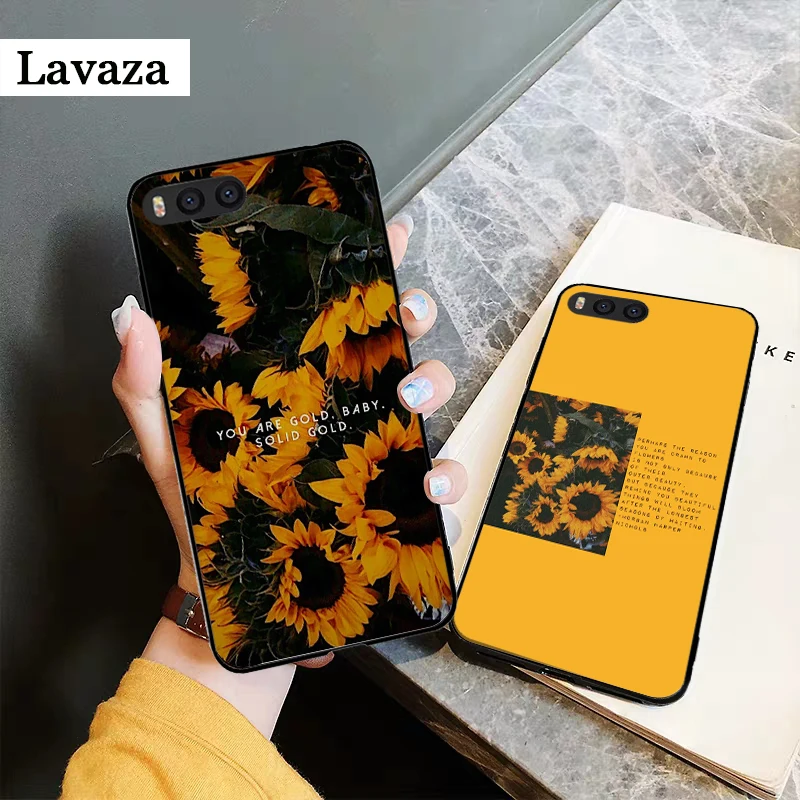 Силиконовый чехол с желтым подсолнухом для Xiaomi MI 5X 6 6X 8 9 SE 9T Pro CC9E CC9 A3 F1 A1 A2 Lite MAX