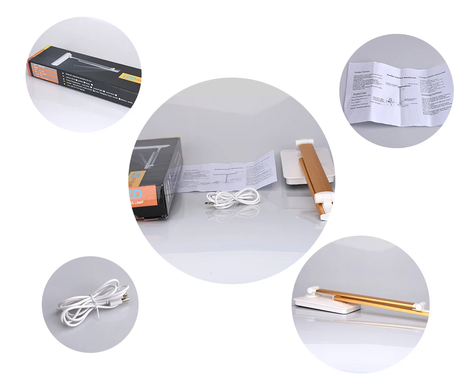 Диммируемая Серебристая/Золотая Светодиодная настольная лампа 5 Вт USB Powered книга для чтения света складные настольные лампы сенсорный свет домашнее украшение освещение