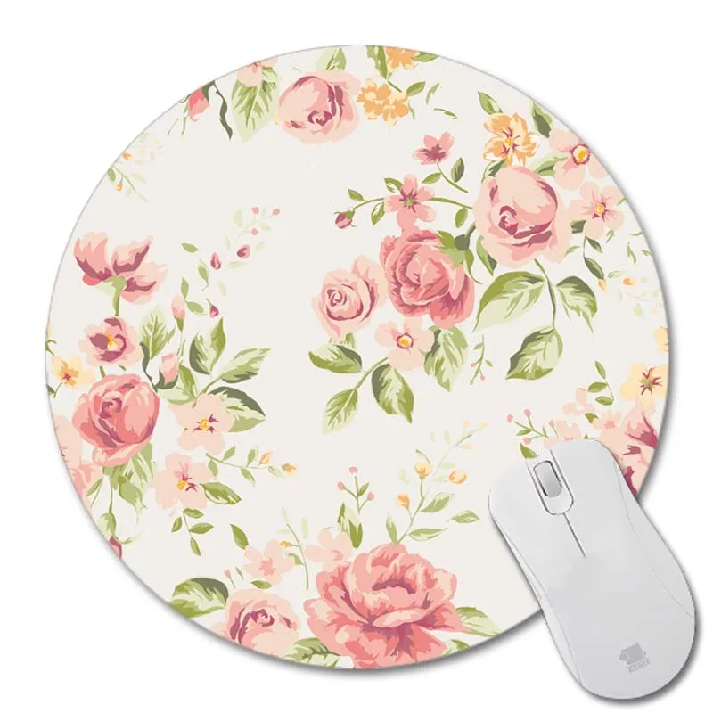MaiYaCa love of a flower prints коврик для мыши маленький размер круглый игровой Нескользящий Резиновый Коврик - Цвет: 22X22CM