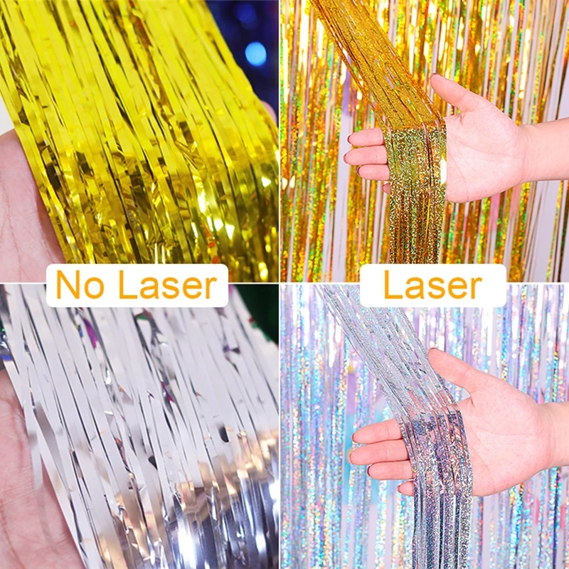 FENGRISE Золотая Серебряная фольга бахрома занавеска с блестками гирлянды с кисточками свадебные украшения фотография фон день рождения поставка