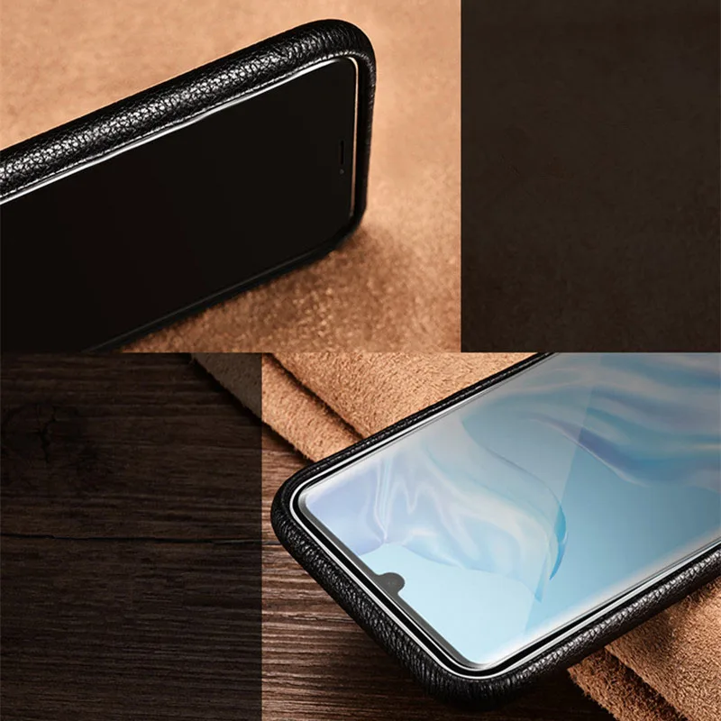 XOOMZ Роскошный чехол из натуральной кожи с личи для huawei P30 Pro покрытием Жесткий