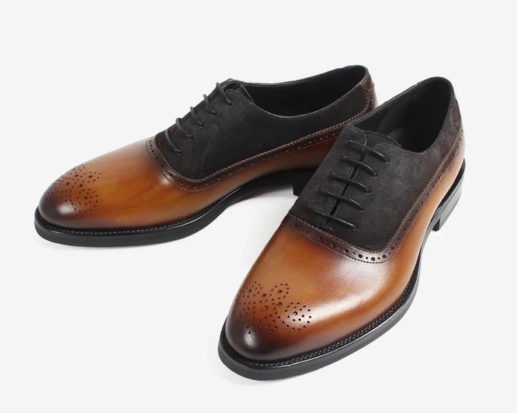 VIKEDUO Patina/Мужские модельные туфли-оксфорды под заказ из натуральной коровьей кожи; свадебные офисные туфли на плоской подошве в деловом стиле; обувь с перфорацией типа «броги»; Zapatos