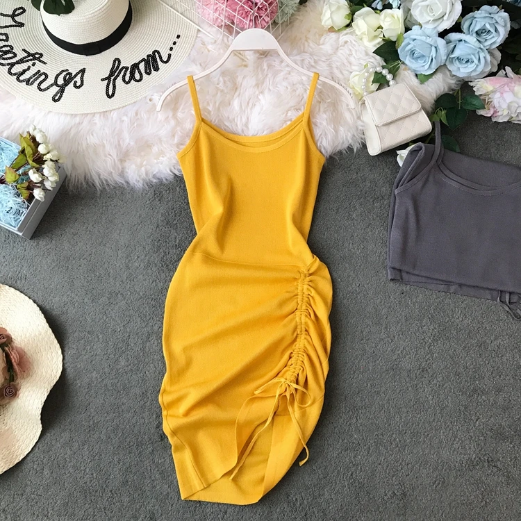 2019 г. Новые модные женские платья шнурок плиссированные пикантные нерегулярные