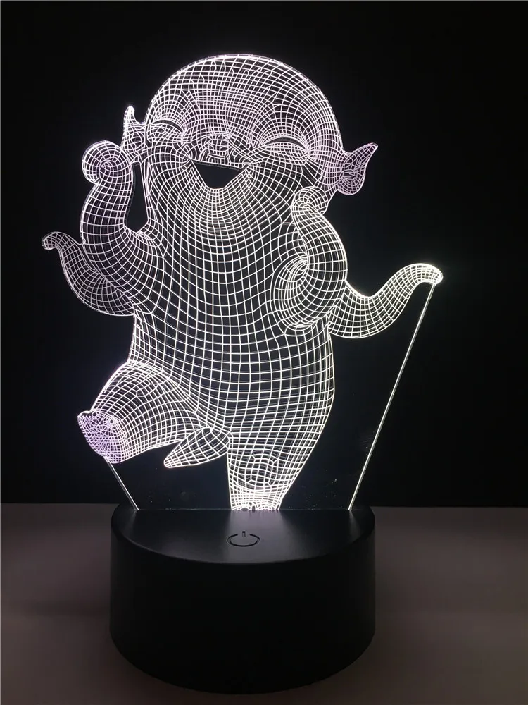 Фильмы Монстер Хант персонаж Wuba LED Иллюзия 7 цветов затемнение градиент ночник