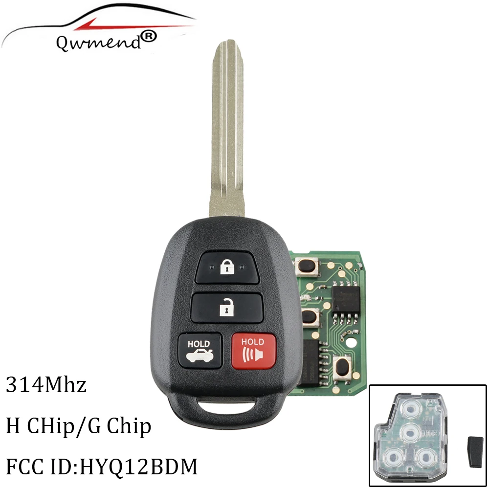 314 Мгц дистанционный ключ для Toyota Camry 2012 2013 для Toyota Camry HYQ12BDM G/H чип Дополнительный ключ