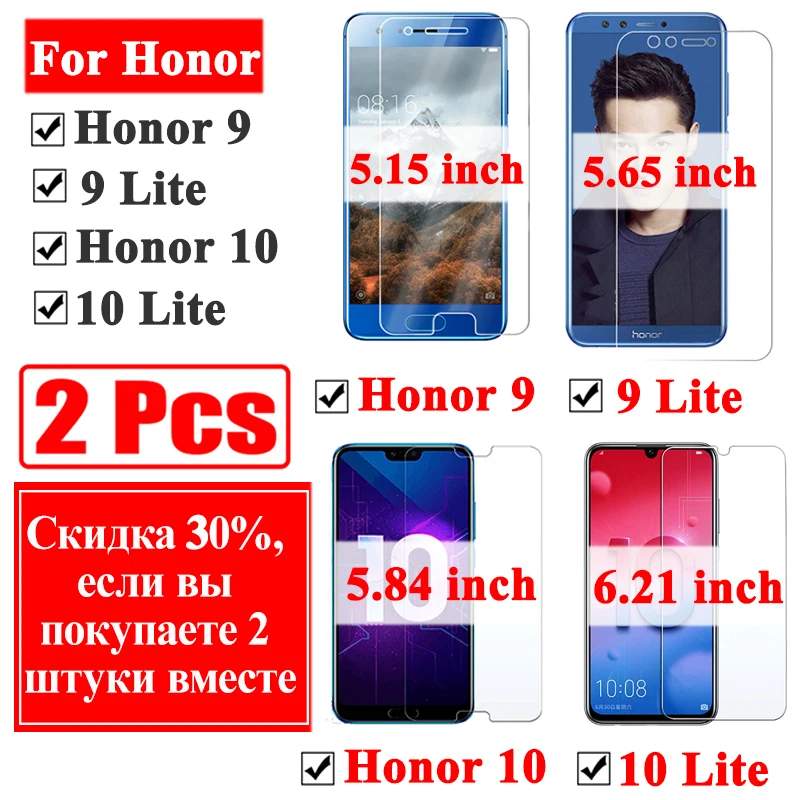 Закаленное защитное стекло для Honor 10 Защитная пленка экрана Huawei 9 8 7 Lite Xonor Honer 8x 7x 6x