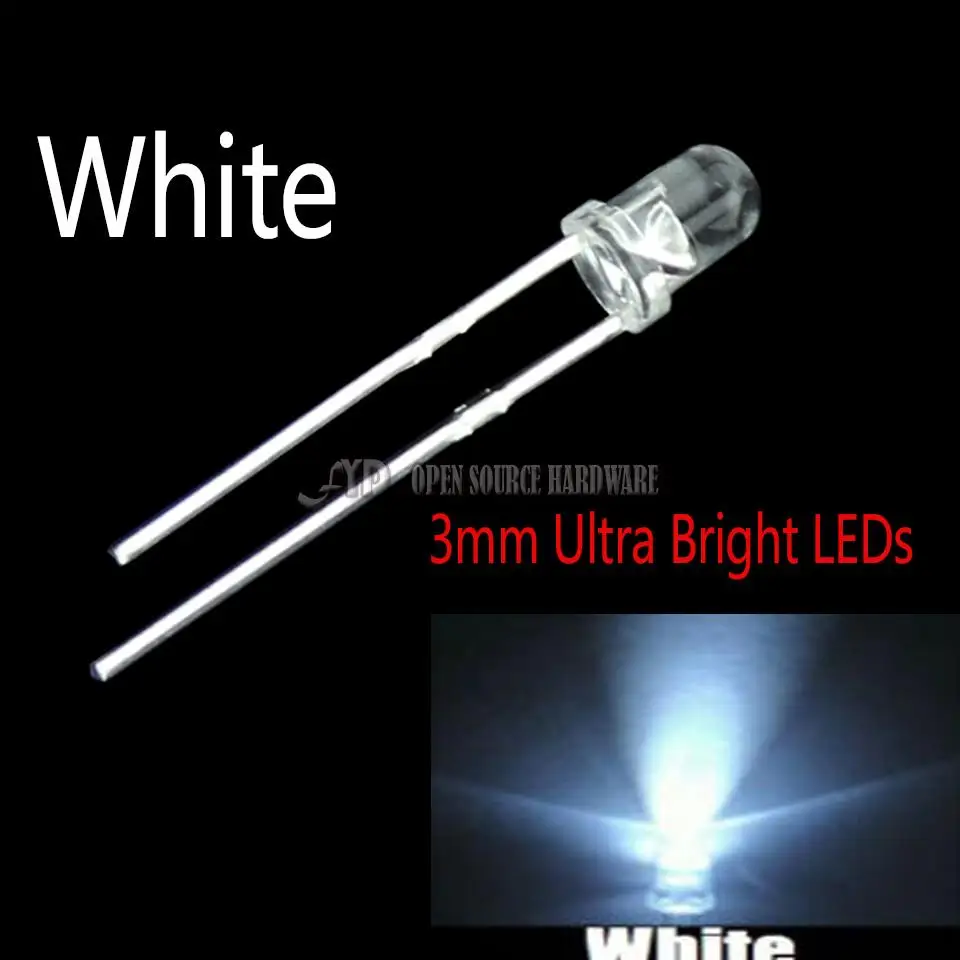 100 шт. Новый 3 мм круглый супер яркий белый светодиодный Диод|led light diode|light diodelight diod