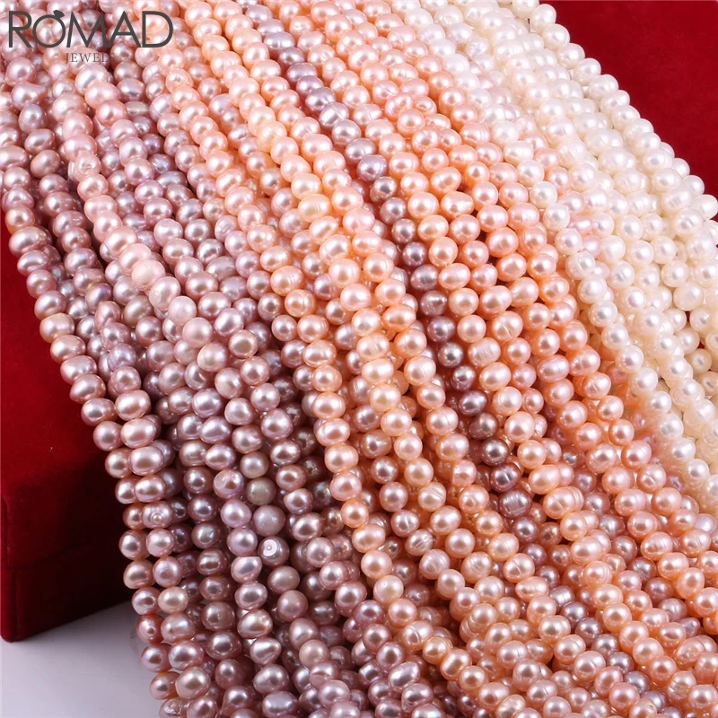 ROMAD бусины из натурального жемчуга для изготовления ювелирных украшений круглые